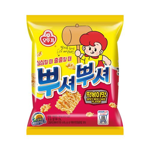 [오뚜기] 뿌셔뿌셔 떡볶이맛 90g / [OTTOGI] Ppushu Ppushu, Nudelsnack mit Tteokbokki-Geschmack 90g