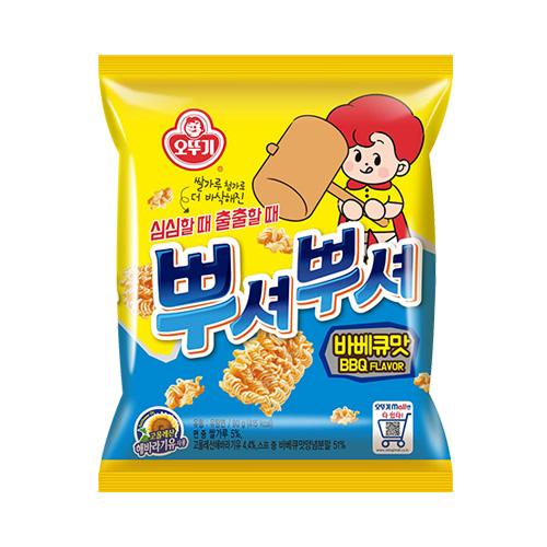 [오뚜기] 뿌셔뿌셔 바베큐맛 90g / [OTTOGI] Ppushu Ppushu, Nudelsnack mit BBQ-Geschmack 90g