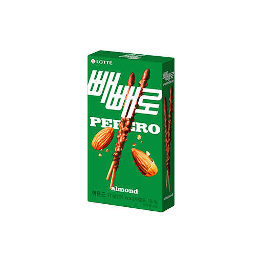 [롯데] 아몬드 빼빼로 32g / [LOTTE] Pepero Almond, knusprige Keksstäbchen, außen mit Schokolade und Mandeln überzogen 32g