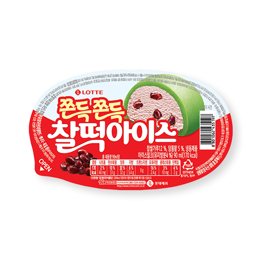 [롯데] 쫀득쫀득 찰떡아이스 90g / [LOTTE] Chalddukice, Mochieis 90g