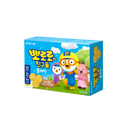 [빙그레] 뽀로로 플레인 비스킷 65g / [Binggrae] Pororo Plain Biscuit 65g