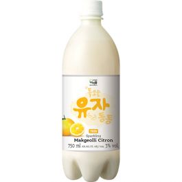 [우리술] 톡쏘는 유자 막걸리 750ml, 3% / [Woorisool] Yuzu-Makgeolli 750ml, Alk.3%