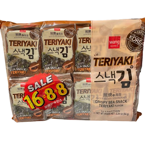 [Wang]테리야키 김 / Teriyaki Geschmack Snack‑Seetang (4 g × 16)
