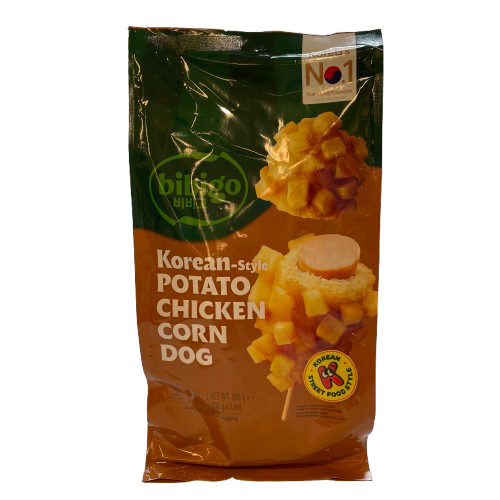 [Bibigo] 감자콘도그 /Koreanischer Hotdog mit Kartoffelwürfeln & Hähnchenwurst 200g