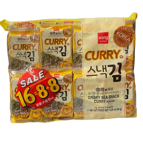 [Wang] 카레김 /Gewürzte Curry‑Seetangblätter (4 g × 16)
