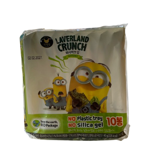 [만전] 미니언즈 레이버랜드 와사비맛 도시락김(10봉) 40g / [Manjun] Minions Dosirak Gim mit Wasabigeschmack(10Pcs) 40g
