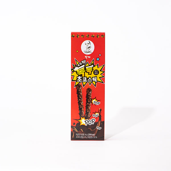 [선영] 초코스틱 54g / [Sunyoung] Schoko-Sticks(Popping Candy), dicke, knusprige Keksstäbchen, außen mit Schokolade und knisternden Bonbons überzogen 54g