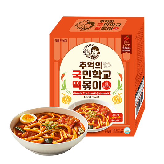 [국떡] 추억의 국민학교 떡볶이 누들 오리지널 550g / [Guktok] Noodle Tteokbokki Kit 550g