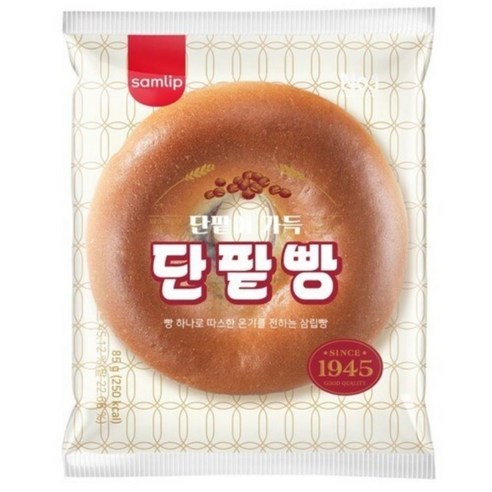 [삼립] 단팥빵 75g / [Samlip] Danpatbbang, koreanisches weiches Brot mit süßer roter Bohnenpaste 75g