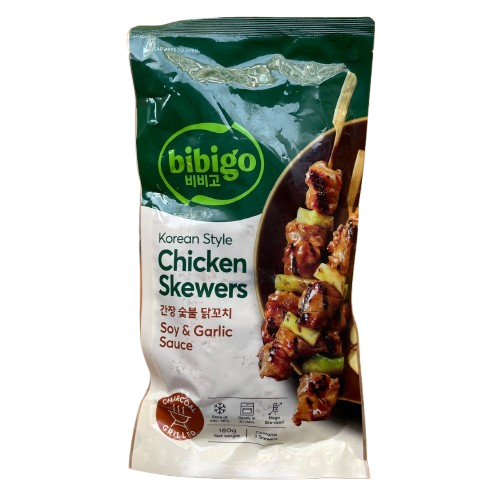 [비비고] 간장 숯불 닭꼬치 180g / [BIBIGO] Hähnchenspieße(Soja-Knoblauch-Sauce) 180g